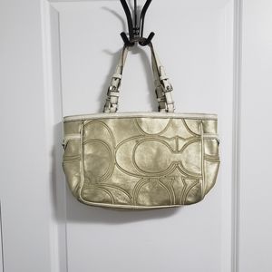 COACH Gold Logo Tote Bag Purse